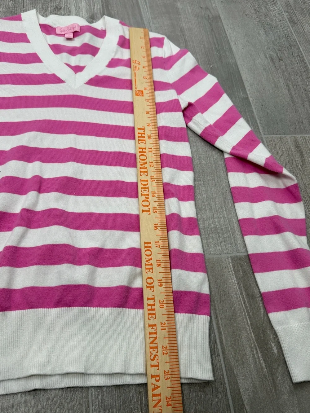 Lilly Pulitzer pink and white striped long-sleeve knit sweater cotton blend XS